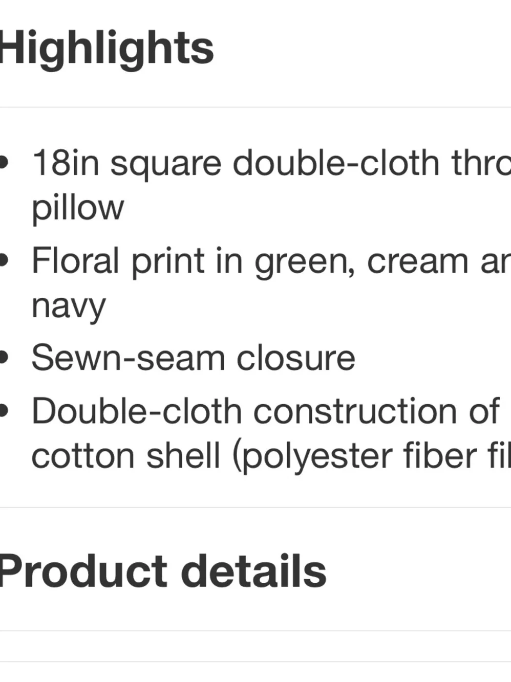 THRESHOLD NWT Square Double Cloth Printed Decorative Throw Pillow